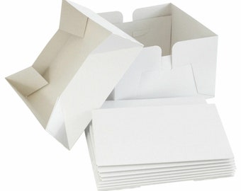 Cajas y tapas blancas para pasteles de boda de 8", 10", 12", 14" y 16" pulgadas, boda/cumpleaños (6 pulgadas de alto)