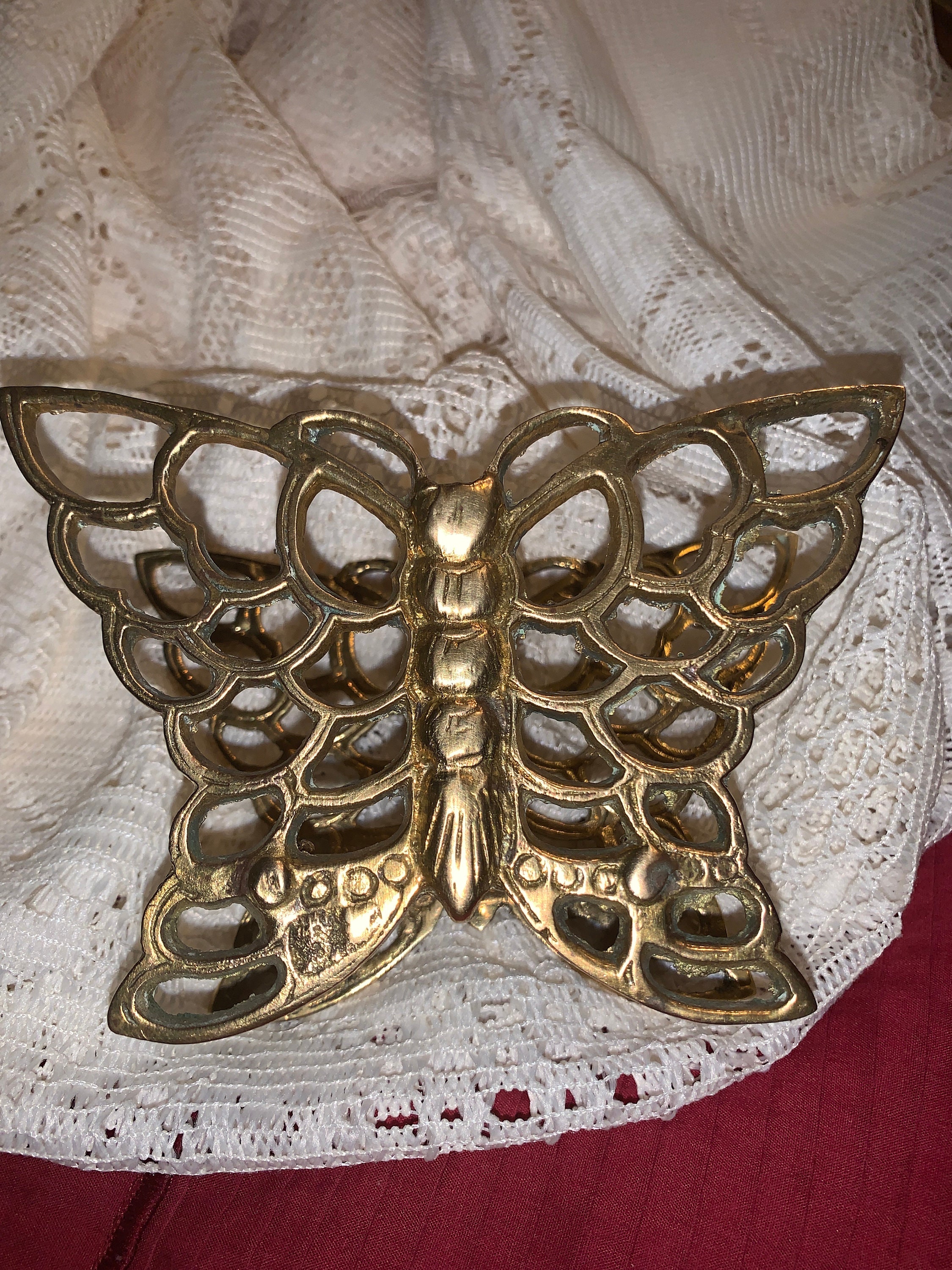 Brass butterfly napkin holder Etsy