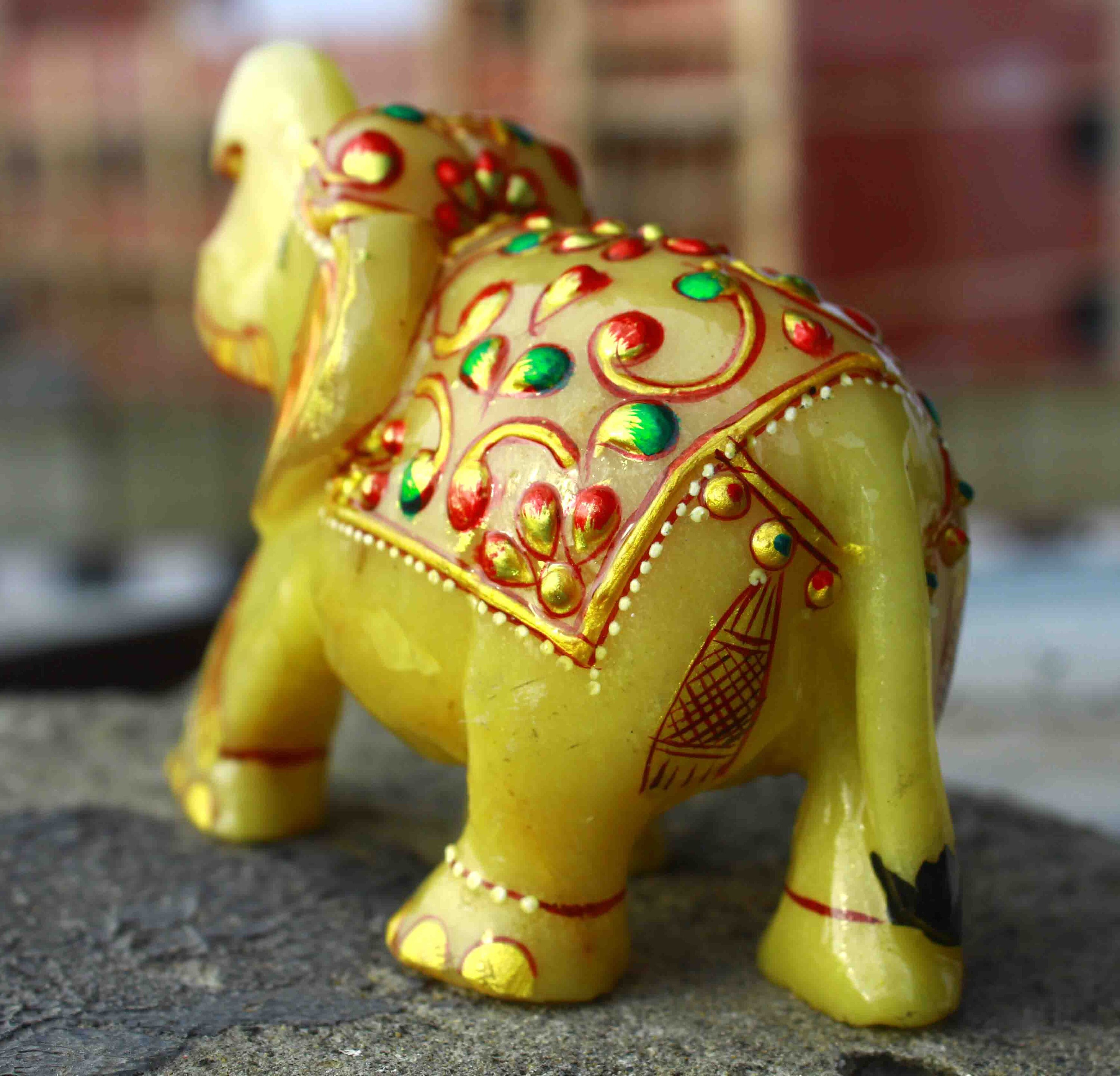 1499 Ct Natural Gold Hand Work Jade Elephant Figurine Statue Etsy