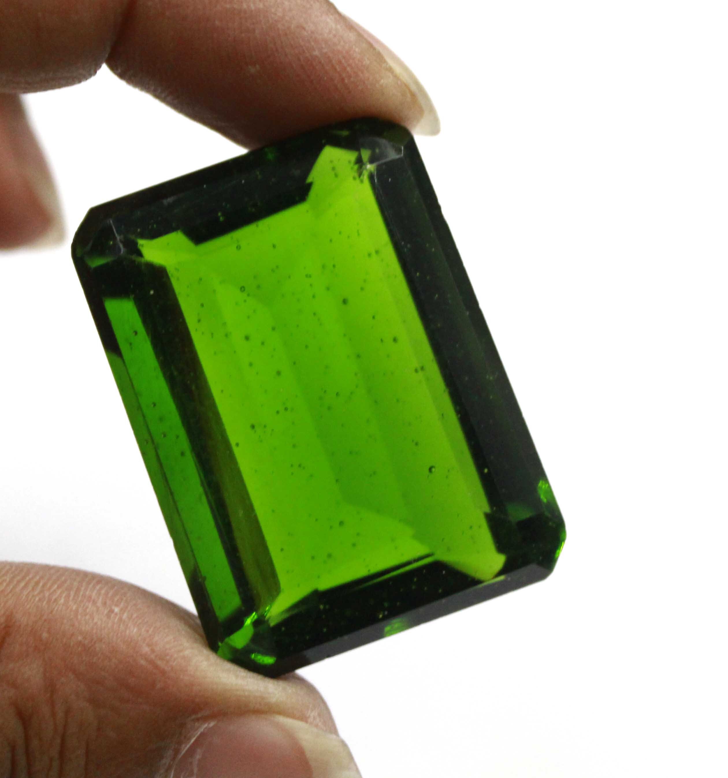 119.00 Carat Certified Transparent Green Moldavite Emerald Cut Etsy