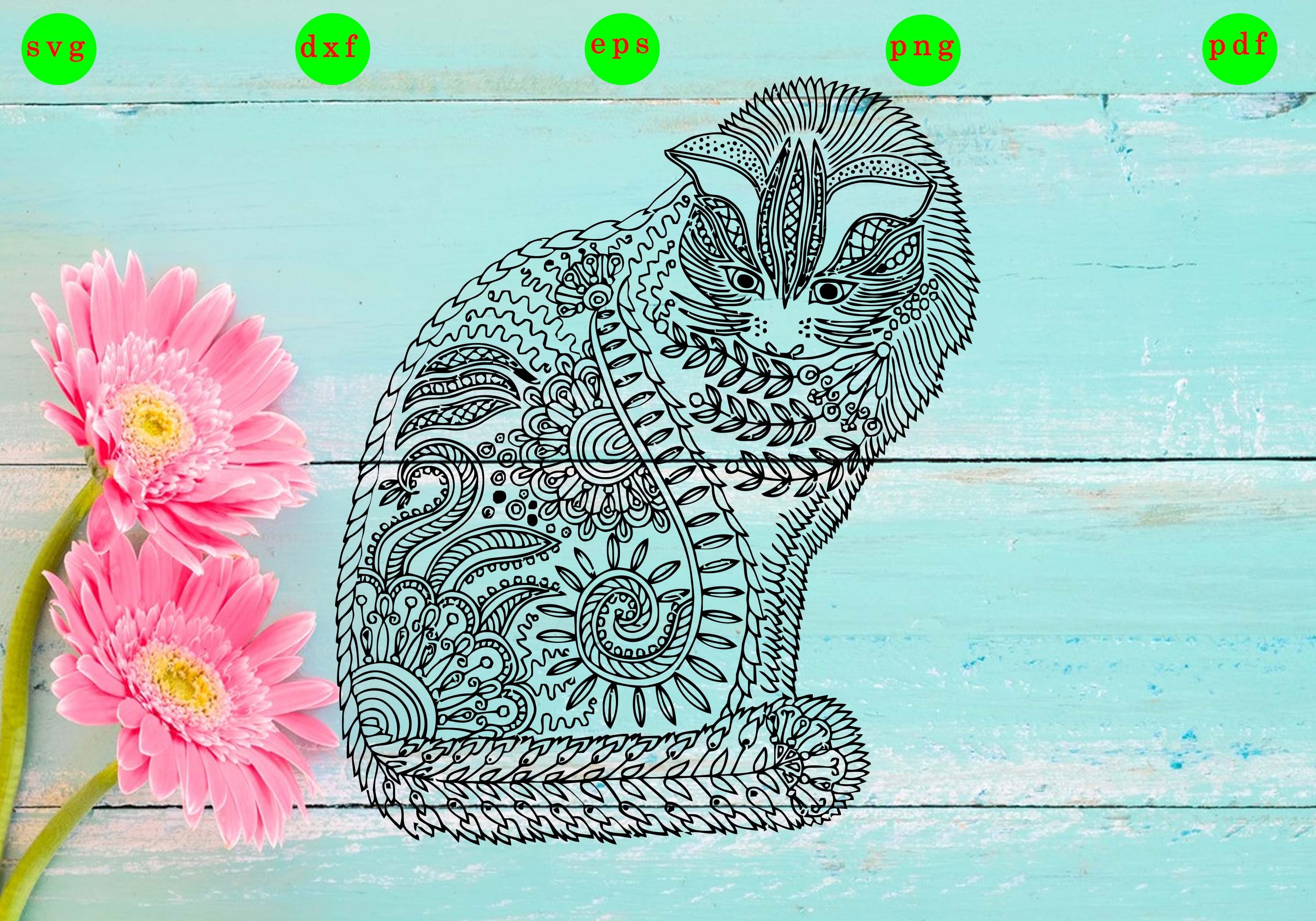 Free Free 99 Cricut Cat Mandala SVG PNG EPS DXF File