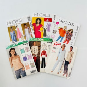 Sewing Patterns McCalls 4450, 6032, 6510, New Look 6385, 6435, McCalls Stitch & Save 4135, Gown, Dress, Top, Jacket, Pants