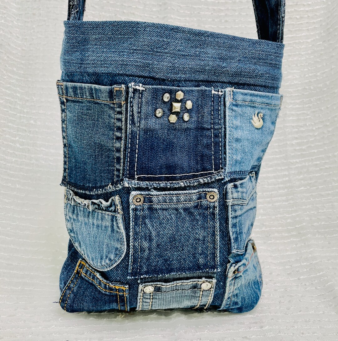 Watch Out Upcycled Jean Denim Handbag Purse Made From Jean Watch ...
