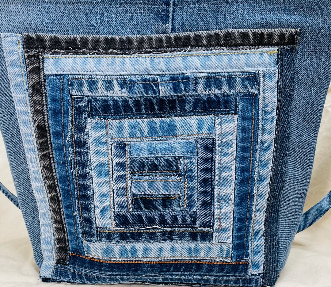 Hemming-way Upcycled Recycled Jean Denim Handbag Purse Made - Etsy