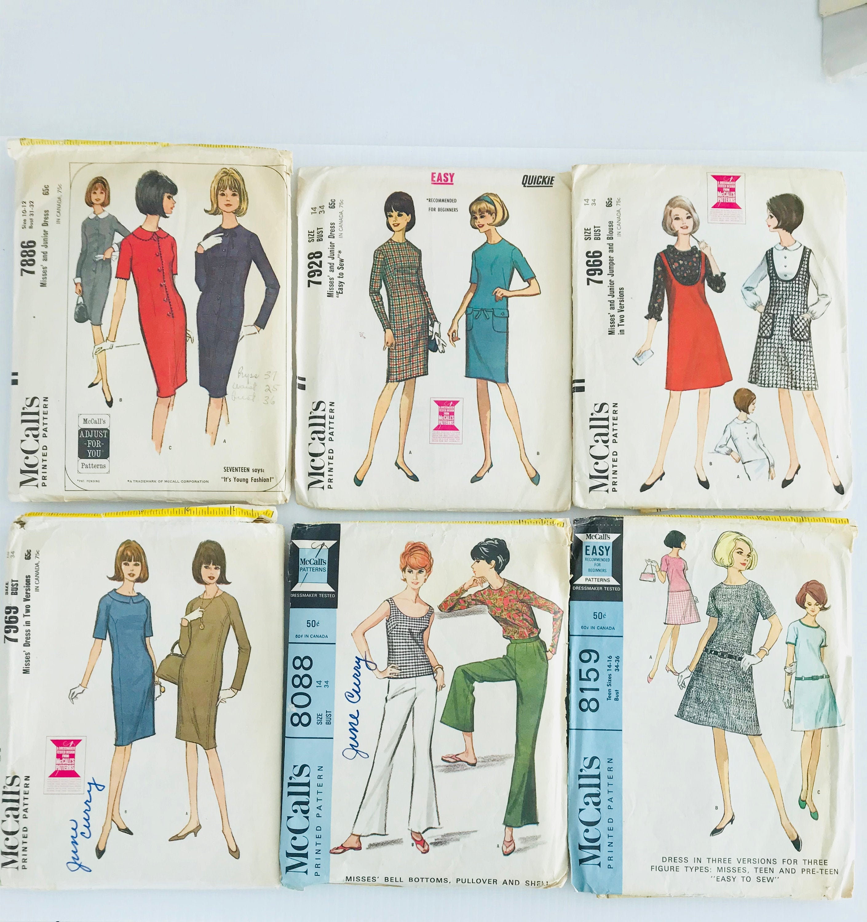 Vintage Mccalls Sewing Patterns Dated 1965 for Ladies Dresses - Etsy
