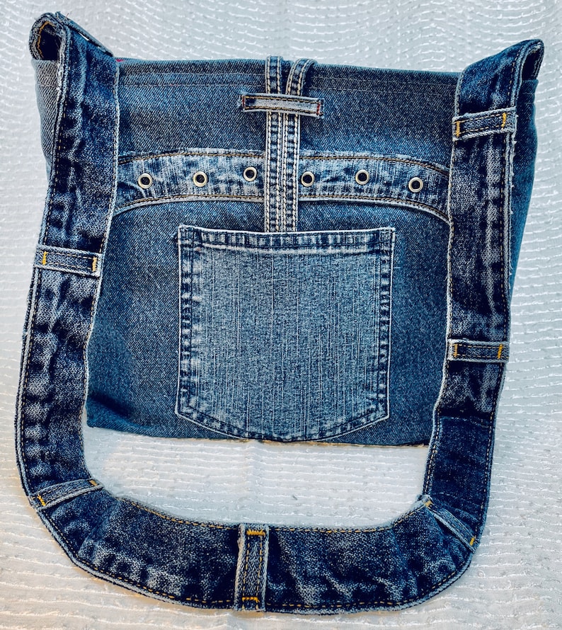 Over the Rainbow Upcycled Recycled Jean Bag Purse, Denim Bag Purse - Etsy