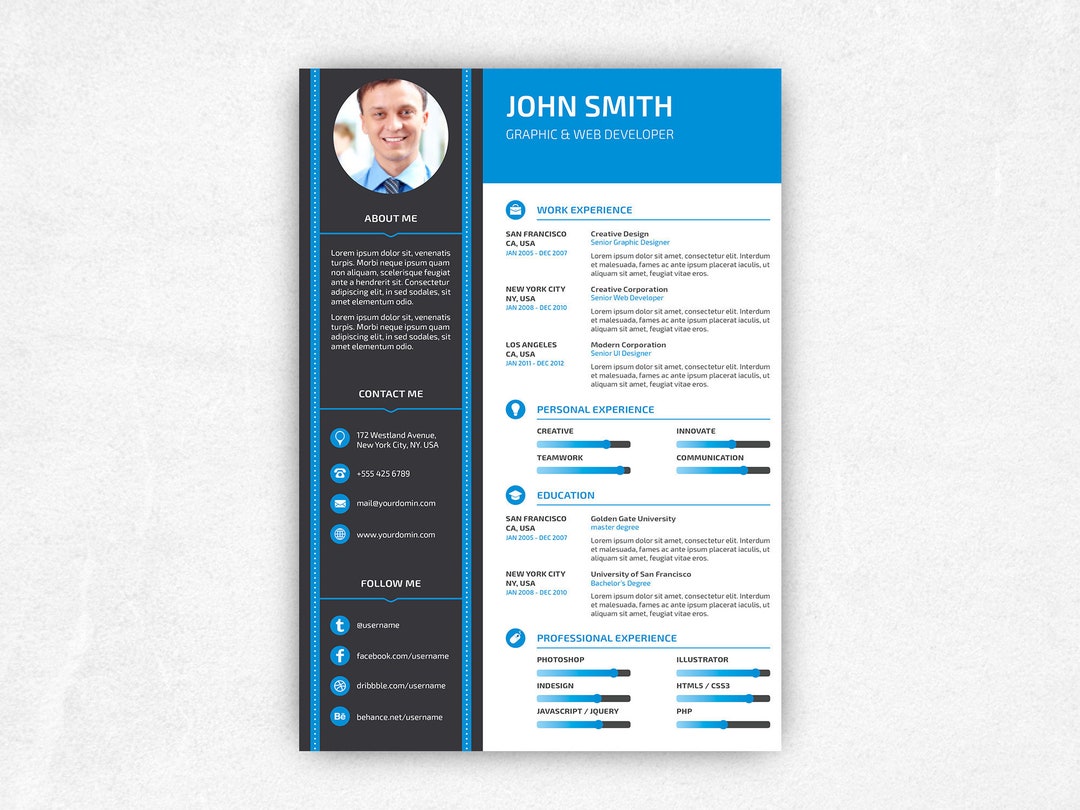 Professional Resume Template, Modern Resume Template Pages, Creative ...