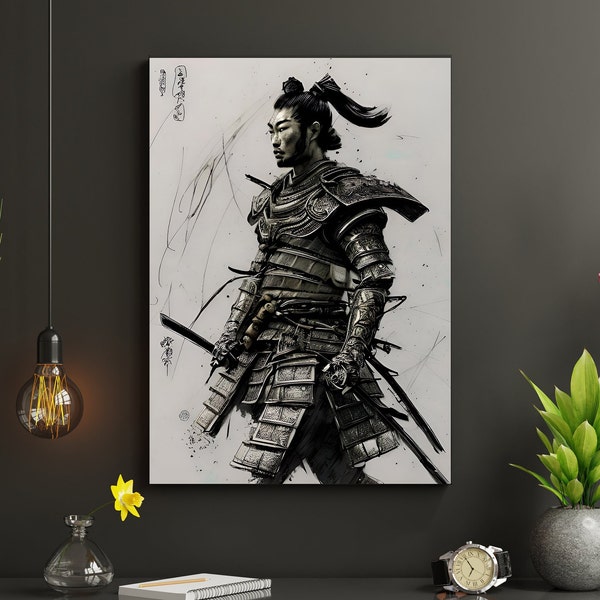 Japanese Samurai Warrior - Œuvres d’art japonaises, impression sur toile, kuniyoshi, art mural Canva, ukiyo-e