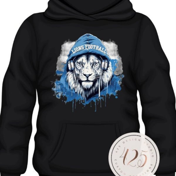 Men's Detroit Lions Shirt- Featuring an Eminem / Lions collab inspired. Detroit lions men's hoodie perfect for music lovers and Lions fans.