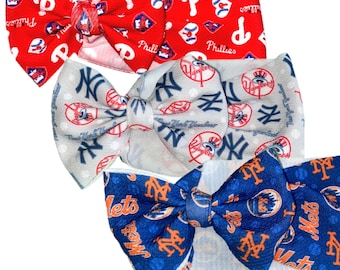 Baseball MLB Headwrap Bows | MLB Big Bow Headbands | MLB Inspired Oversized Baby Bows | Toddler Headwrap Bow | Baseball Inspired Bow