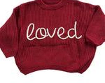 Knit Crewneck, Little Girls Knit Sweater, Toddler Sweater