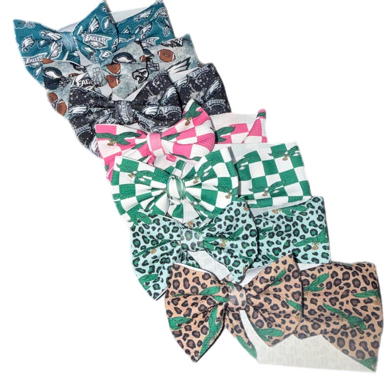 Philadelphia Eagles Headwrap Bows|Go Birds Baby Bows| Eagles Inspired Toddler Bows | NFL inspired Print | infant/toddler/girls/adult bows image 1