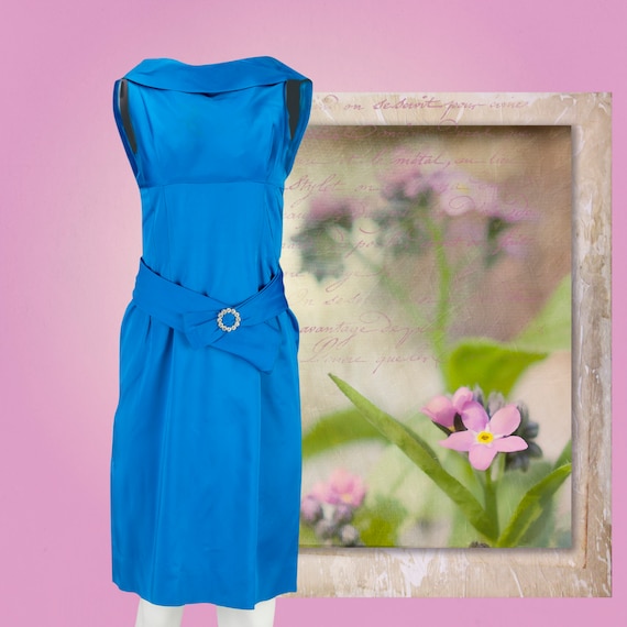 sachin and babi light blue dress Cobalt Blue Swiss Dot Dress - Pleated Tiered Dress - Midi Dress