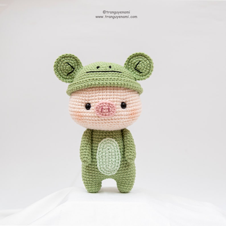 Tranguyenami PDF FILE Crochet Pig Crochet Frog Crochet Pattern Crochet Toy Amigurumi Pattern English Pattern image 1