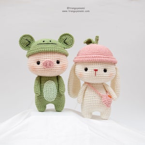 Tranguyenami PDF FILE Crochet Pig Crochet Frog Crochet Pattern Crochet Toy Amigurumi Pattern English Pattern image 5