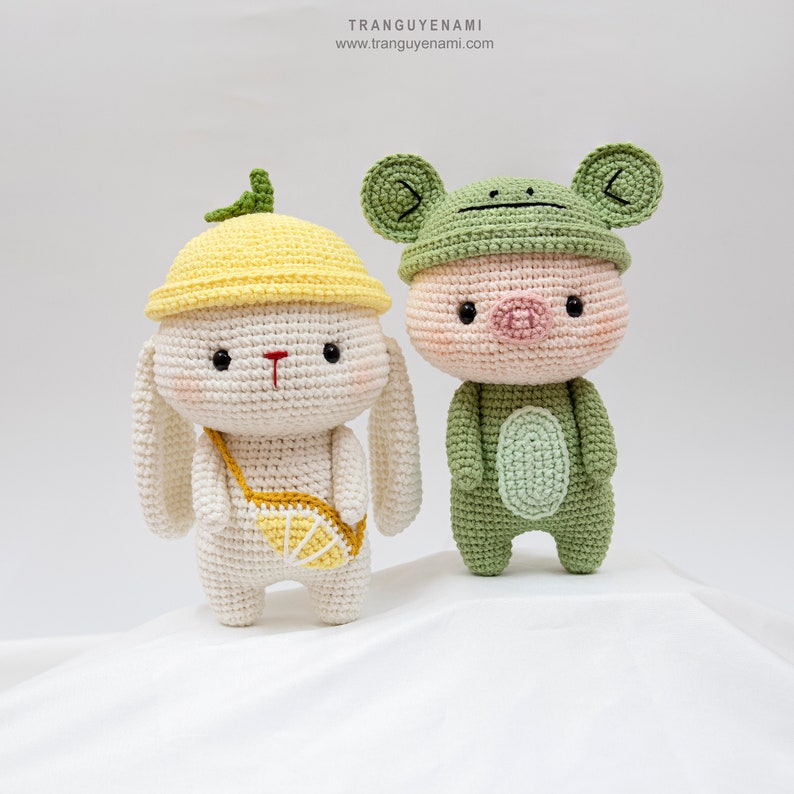 Tranguyenami PDF FILE Crochet Pig Crochet Frog Crochet Pattern Crochet Toy Amigurumi Pattern English Pattern image 2