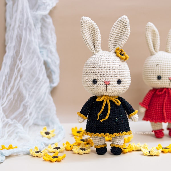 Tranguyenami- (PDF FILE) Crochet Bunny Girl (simple dress version)- Crochet animal - Crochet Toy - Crochet Doll - Crochet Pattern