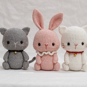 Tranguyenami- (PDF FILE) Crochet Cat- Crochet Bunny- 2 in 1 Pattern - Crochet Pattern- Crochet Toy - Amigurumi Pattern- English Pattern