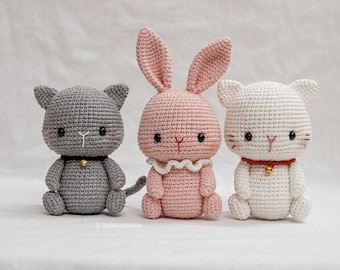 Tranguyenami- (PDF FILE) Crochet Cat- Crochet Bunny- 2 in 1 - Crochet Toy - English
