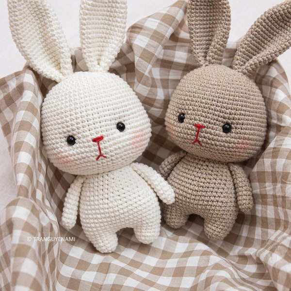 Tranguyenami- (PDF FILE) Crochet Bunny (included carrot bag, collar, eye mask) - Crochet Pattern- Crochet Animal - Amigurumi pattern