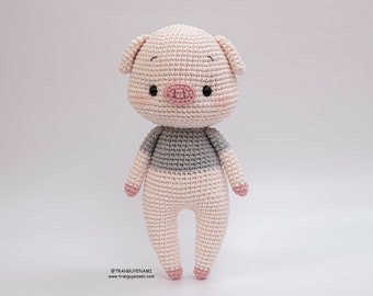 Tranguyenami- (PDF FILE) Crochet Pig Pattern - Crochet Pattern- Crochet Toy - Amigurumi Pattern- Language: English