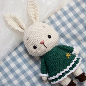 Tranguyenami PDF FILE Crochet Bunny Girl two layers version Amigurumi crochet pattern Crochet toy English/Español/Portuguese image 5