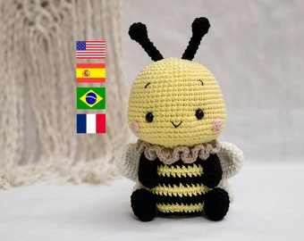 Tranguyenami- (PDF FILE)  Crochet Bee Pattern (English/Español/Français/Portuguese)- Amigurumi Pattern- Crochet Animal- Crochet Toy