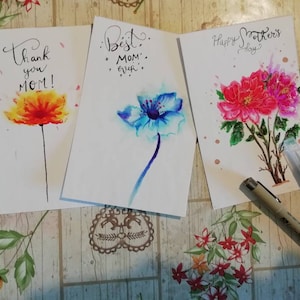 Cartoline festa della mamma, della donna, personalizzabili su richiesta. Un piccolo tocco floreale per la donna e la mamma più bella.