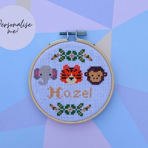 Kit de punto de cruz moderno - Regalo personalizado para bebé - Kit de punto de cruz para bebé recién nacido