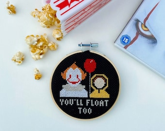 Zestaw do haftu krzyżykowego „To” Horror: prezent dla początkujących rękodzielników