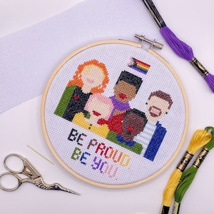 LGBTQ+ &#39;Be Proud&#39; Cross Stitch Kit: Beginner Modern Craft