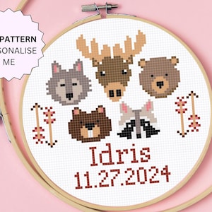 Personalised Cross Stitch PDF Pattern - New Baby Pattern - Personalised Baby Gift