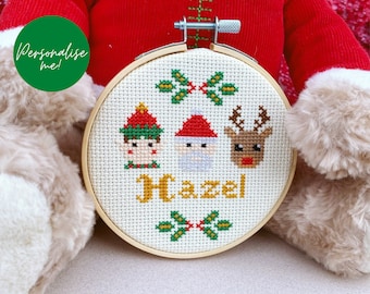 Kit de punto de cruz festivo personalizado