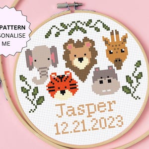 Gepersonaliseerd pdf-patroon kruissteek - nieuw babypatroon - gepersonaliseerd babycadeau