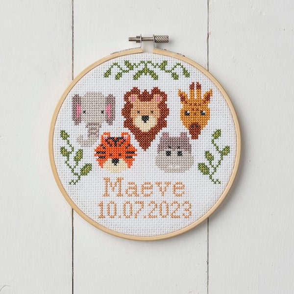 Modern Cross Stitch Kit - Personalised Baby Gift - New Baby Cross Stitch Kit