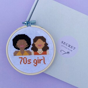Modern Cross Stitch Kit - Gift for Crafters - Beginner Level Craft Kit