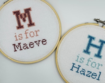 Kit de punto de cruz personalizado: manualidad para principiantes con bastidor de bambú