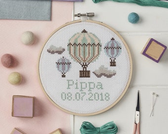 Modern Cross Stitch Kit - Personalised Baby Gift - New Baby Cross Stitch Kit