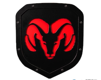 Officially Licensed RAM® Head Style 2 Shield Emblem - Fits 2013 - 2018 RAM® 1500, 2500, 3500 Grille