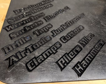 Emblemas de cajón de caja de herramientas de una sola capa - Elija 5 - Negro