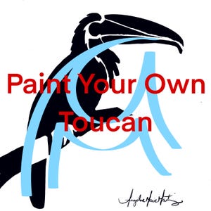 Toucan Paint Your Own Stencil Trace Kit Directions for Adults, Children, All Levels, Downloadable, Printable, Art Supply Guide, Coloring