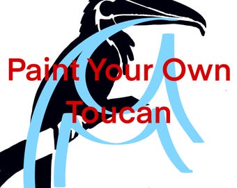 Toucan Paint Your Own Stencil Trace Kit Directions for Adults, Children, All Levels, Downloadable, Printable, Art Supply Guide, Coloring