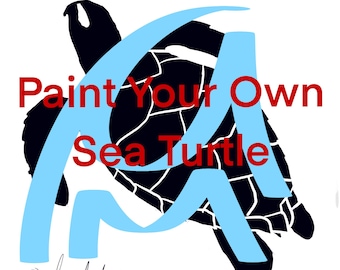 Sea Turtle Paint Your Own Stencil Kit Directions for Adults, All Levels, Downloadable, Printable