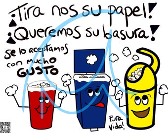 Tiranos su basura! Basureros Para Todo Basura! Digital Download for Restrooms Guest Bathrooms Where Toilet Paper Into Trash Only en español