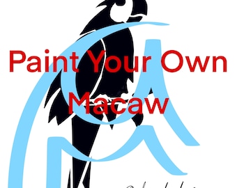 Macaw or Parrot Paint Your Own Stencil Kit Directions for Adults, All Levels, Downloadable, Printable