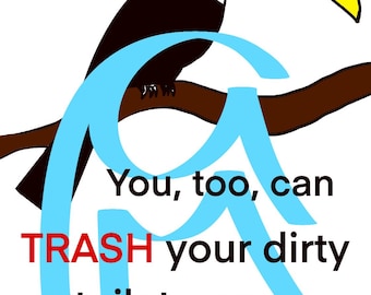 You TOO-CAN Trash Your Dirty Toilet Paper Toucan Bathroom Sign – Fun Tropical Restroom Airbnb Reminder for Your Guest Bath-Restroom Humor