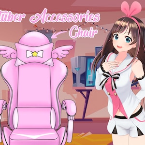 Vtuber Accessory Cute Gaming Chair - Vtuber streamer asset pink cute chair