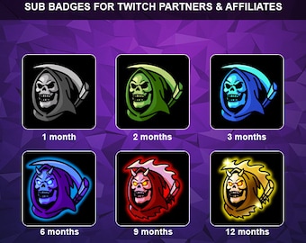Reaper Sub Abzeichen | Twitch Kick Reaper Abonnenten Loyalität Sub Bit Badges