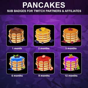 Twitch Pancakes Sub Badges Abonnenten Sub Bit Loyalty Badges