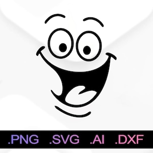 Funny Smile SVG and PNG Files, Print SVG, Digital Download Cricut Cut Files, Smile Silhouette Cut Files